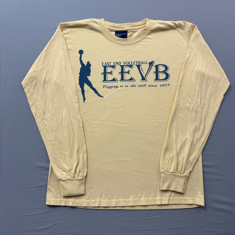 MV Sport East End Volleyball EEVB Long Sleeve Graphic T-Shirt Yellow Mens Medium